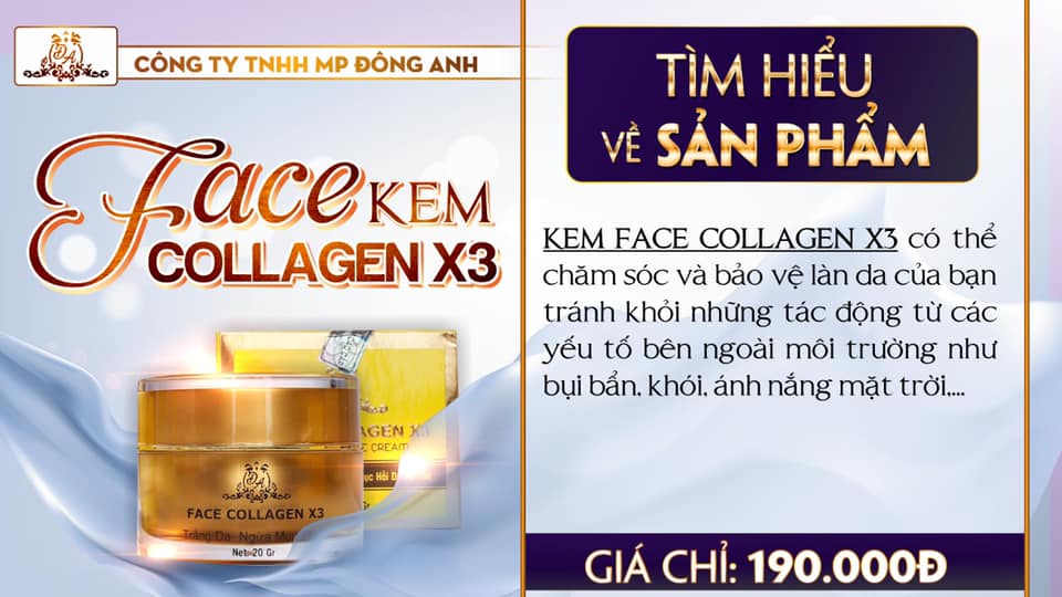 Kem Face Collagen X3 Mỹ Phẩm Đông Anh - FACE