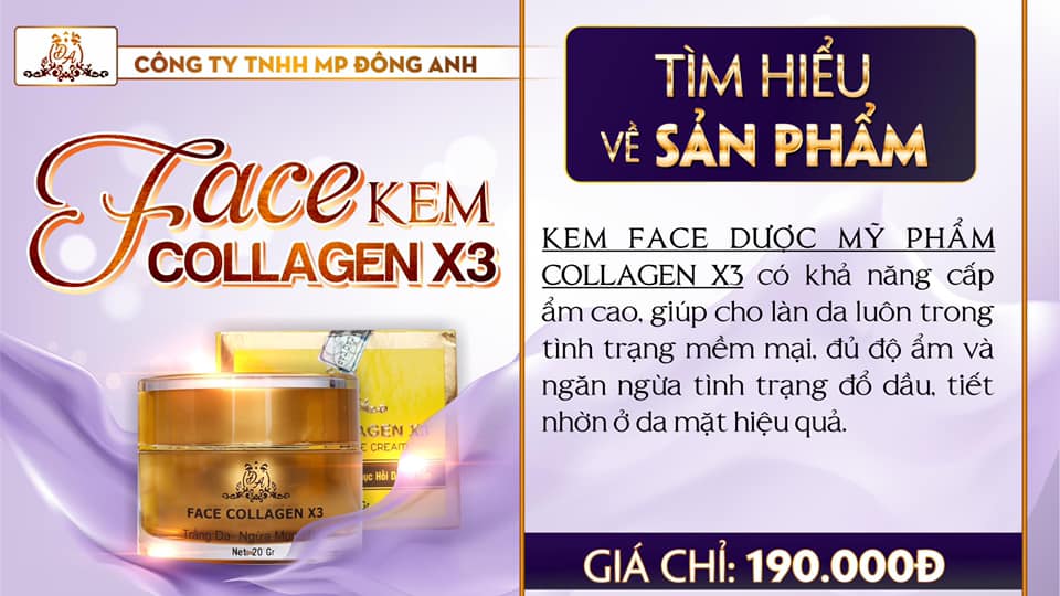 Kem Face Collagen X3 Mỹ Phẩm Đông Anh - FACE
