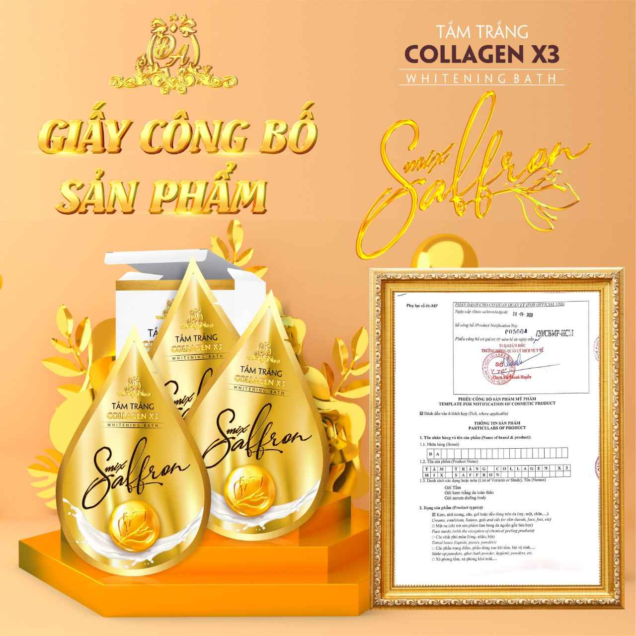 Tắm Trắng Collagen X3 Saffron Mỹ Phẩm Đông Anh - TAMTRANGX32