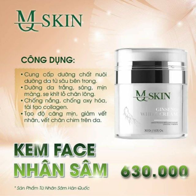 Kem Face Nhân Sâm MQ Skin - 8936117150036