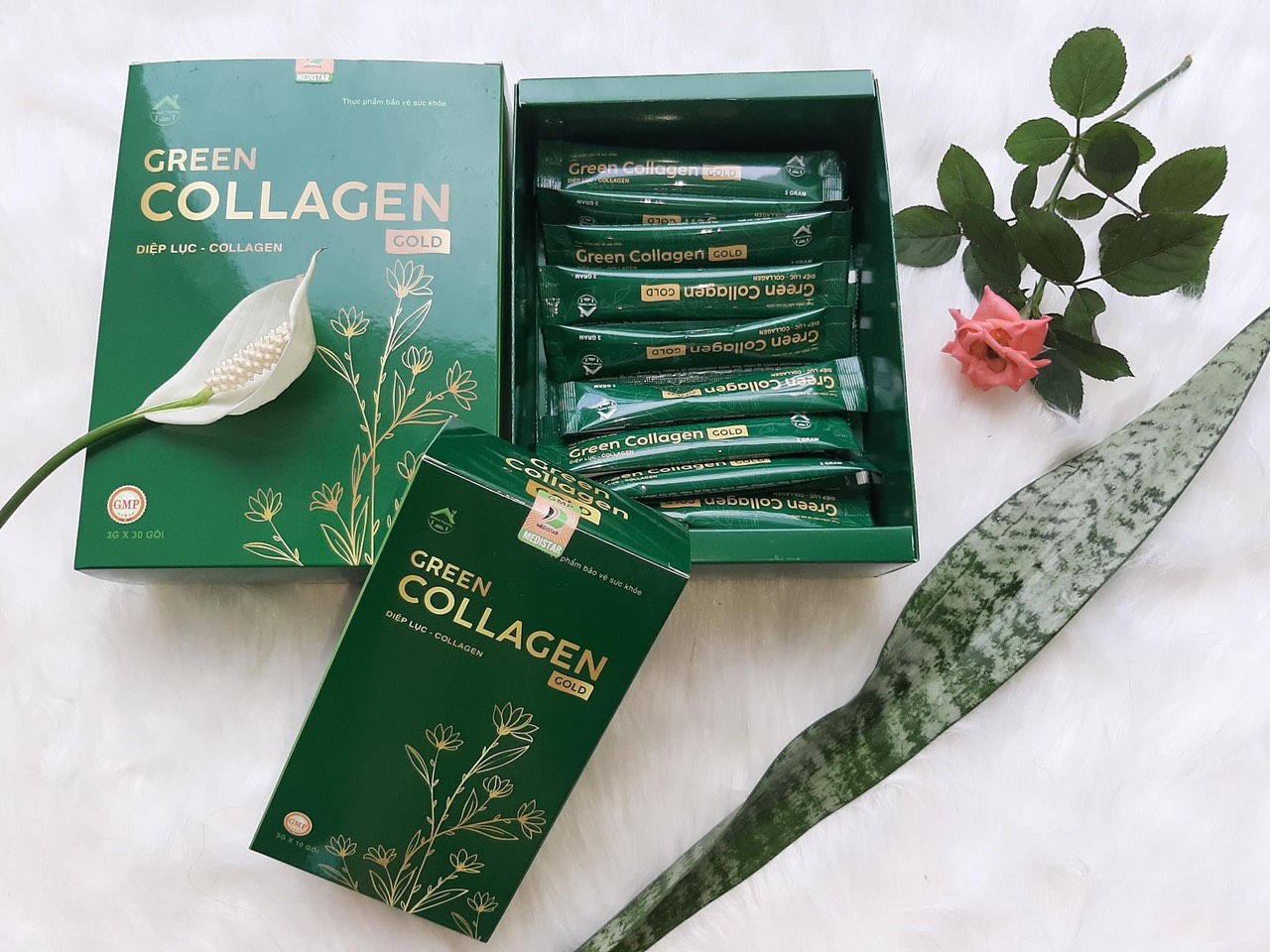 Diệp lục Collagen Gold 30 gói Green Family