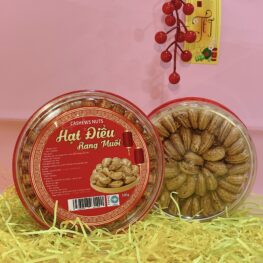 Hạt Điều Xếp Hoa Hộp Tròn 500g - HDXHHT