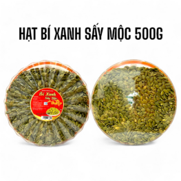 Hộp Quà Tết Hạt Bí Xanh Sấy Mộc Thơm Ngon 500g - Hộp Sun Khía - HBXHK