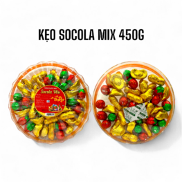 Hộp Quà Tết Kẹo Socola Mix 450g - Hộp Sun Khía - KSCLHK