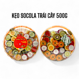 Hộp Quà Tết Kẹo Socola Trái Cây 3D 500g - Hộp Sun Khía - KSCLTCHK