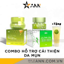 Combo Kem Face Cao Mụn Sữa Ong Chúa + Kem Face Xanh Mụn Thâm SON Cosmetic - COMBOSON10