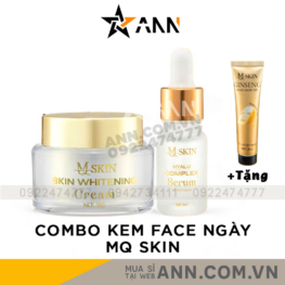 Combo Kem Face Nhân Sâm Ban Ngày MQ Skin Whitening Cream + Serum Hyalu Complex - CBFACEMQSKIN03