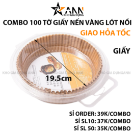 Combo 100 Tờ Giấy Lót Nồi Chiên Không Dầu Giấy Nến Vàng Tiện Dụng 19.5x5cm - GLNCKD01