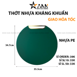 Thớt Nhựa Kháng Khuẩn Chống Thấm Nước Tiện Dụng 34.7x35.5x1.2cm - TNKK01