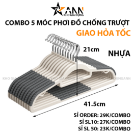 5 Móc Treo Quần Áo Chống Trượt 41.5x21cm - MTQACT01