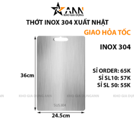 Thớt Inox Diệt Khuẩn Vệ Sinh Dễ Dàng 36x24.5cm - TINDK01