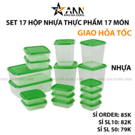 Set Hộp Nhựa 17 Món Đựng Bảo Quản Thực Phẩm - HDTP17M01