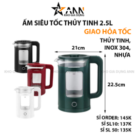 Ấm Đun Nước Siêu Tốc Thủy Tinh Cuckoo 2,5L - ASTTT01