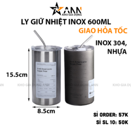 Ly Giữ Nhiệt Inox Iced Americano 600ml 15.5x8.5x8.5cm - LGNIN02