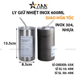 Ly Giữ Nhiệt Inox Iced Americano 600ml 15.5x8.5x8.5cm - LGNIN02