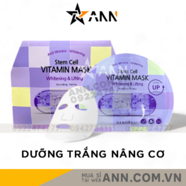 Mặt Nạ Banobagi Màu Tím Stem Cell Vitamin Mask Whitening Lifting Hộp 10 Miếng - 8809486365298