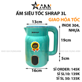 Ấm Đun Nước Siêu Tốc Shrap 3L - ASTSHRAP3L