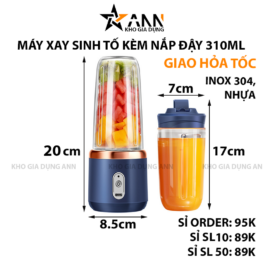 Máy Xay Sinh Tố Kèm Nắp Đậy 310ml 20x8.5cm - MXSTKND