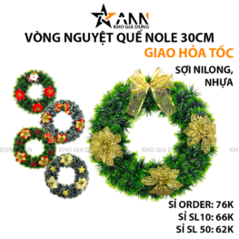 Vòng Hoa Nguyệt Quế Noel Trang Trí Tường Cửa 5 Mẫu Size 30cm - VHNQ01