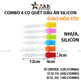 Combo 4 Cọ Quét Dầu Gia Vị Đầu Silicon 3x16cm - CQDGV