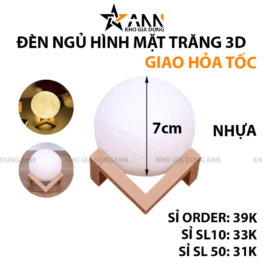 Đèn Ngủ Hình Mặt Trăng 3D Kèm Đế 10x8.5x8.5cm - DNMT