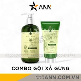 Combo Dầu Gội Xả Gừng Weilaiya Màu Xanh Zingiber Detox X2 Ginger Essence Giúp Tóc Bóng Khỏe Giảm Gãy Rụng - GOIXAW02