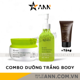 Combo Kem Ủ Trắng và Kem Body Dưỡng Trắng Sữa Dừa MQ Skin Nature Whitening Body 150gr - Tặng Tẩy Tế Bào Chết Cà Phê - BODYDUAMQSKIN