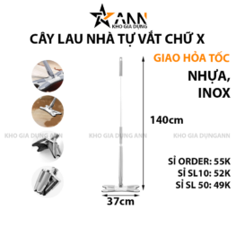 Cây Lau Nhà Tự Vắt Chữ X Xoay 360 Độ 140x37cm - CLNTVCX