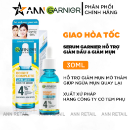 Serum Garnier Giảm Mụn Sáng Da Skin Naturals Bright Complete Anti-Acne Booster Serum 30ml - 8994993018390