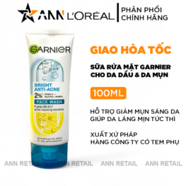 Sữa Rửa Mặt Garnier Ngừa Mụn Sáng Da Bright Anti-Acne 100ml - 8994993018222