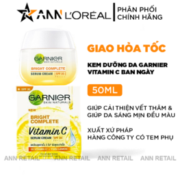 Kem Dưỡng Garnier Vitamin C Ban Ngày Bright Complete Vitamin C Serum Cream SPF30 PA+++ 50ml - 8991380700050