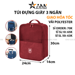 Túi Đựng Giày 3 Ngăn 30x14x24cm - TDG3N