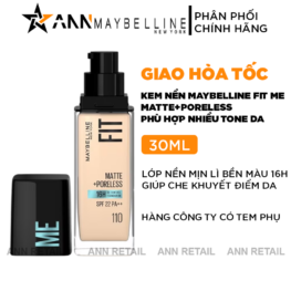 Kem Nền Maybelline New York Fit Me Matte + Poreless 16H SPF22 PA++ 30ml - 6902395774211