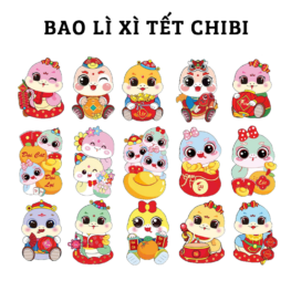 Combo 50 Bao Lì Xì Chibi Tết Ất Tỵ 2025 - LIXICHIBI2025