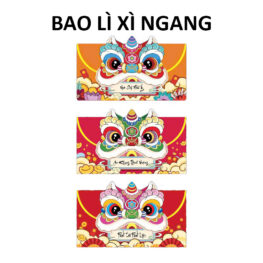 Combo 10 Bao Lì Xì Đầu Lân Ngang - LIXINGANG2025