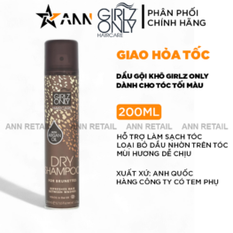 Dầu Gội Khô Girlz Only Màu Nâu 200ml - Dầu Gội Khô Cho Tóc Tối Màu - 5021320103269