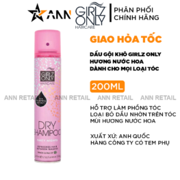 Dầu Gội Khô Girlz Only Màu Hồng 200ml - Dầu Gội Khô Hương Nước Hoa - DGKGOMH