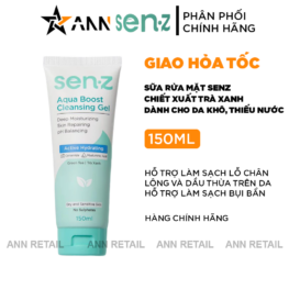 Sữa Rửa Mặt Senz Aqua Boost Cleansing Gel Chiết Xuất Trà Xanh 150ml - Sữa Rửa Mặt Cho Da Khô - SRMSTX