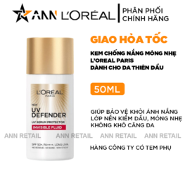 Kem Chống Nắng Loreal Paris Cho Da Thiên Dầu Defender Serum - Invisible Resist SPF50+ PA++++ 50ml Loreal - 8994993018086