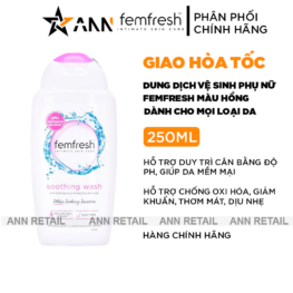 Dung Dịch Vệ Sinh Phụ Nữ Femfresh Soothing Wash Màu Hồng - Dành Cho Da Nhạy Cảm 250ml - 5010724525951