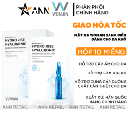 Mặt Nạ Wonjin Effect Hydro Rise Hyaluronic Màu Xanh Dương Cấp Ẩm Da - Hộp 10 Miếng - 8809544631280