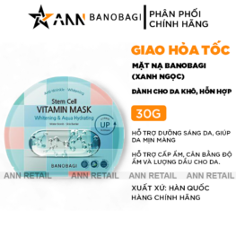 Mặt Nạ Banobagi Màu Xanh Ngọc Vitamin Mask Whitening & Aqua Hydrating Hộp 10 Miếng - 8809486365465