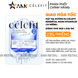 Mặt Nạ Celefit Mask Vitamin B5 Màu Xanh Dương Hỗ Trợ Cấp Ẩm Làm Dịu Da Hộp 10 Miếng - 8809497562563