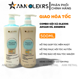 Combo Gội Xả Collagen Olexrs Argan Oil Essence Màu Xanh 500ml - Phiên Bản Mới 2024 - CGXCOMX