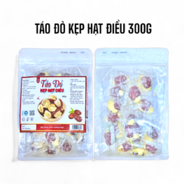 Táo Đỏ Kẹp Hạt Điều Túi Zip 300g - TDKHDTZ300