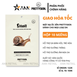 Mặt Nạ Ốc Sên Prettyskin Total Solution Essential Sheet Mask Snail - Hộp 10 Miếng - 8809733210388