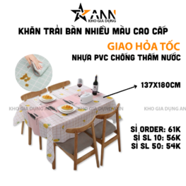 Khăn Trải Bàn Nhiều Màu Chống Thấm Nước Cao Cấp 137x180cm - KTBNMCTN