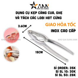 Dụng Cụ Kẹp Càng Cua Ghẹ Và Tách Các Loại Vỏ Hạt Cứng -Kìm Kẹp Càng Cua Inox Siêu Bền Cao Cấp 15x3.6cm - DCKCC01