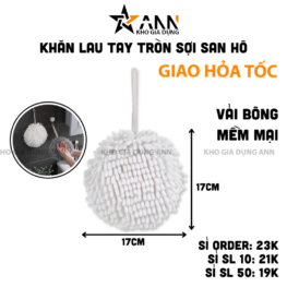 Khăn Lau Tay Vải Bông Mềm Mại - Khăn Siêu Mịn Thấm Nước Tốt 17cm - KLT02