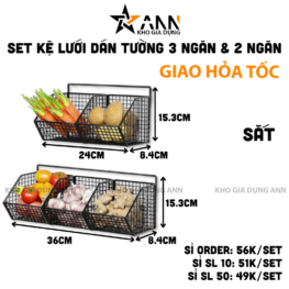 Kệ Lưới Dán Tường - Kệ Sắt Đựng Đồ 3 Ngăn - KDT01